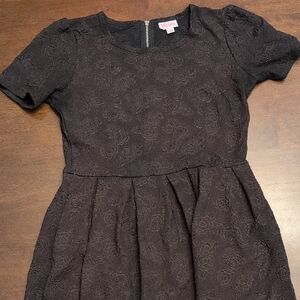 Lularoe Amelia Black Textured Floral Dress